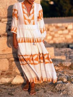 Women Elegant Dresses, Stylish Retro Greek Goddess Pattern Print Dress Greek Civilization, Vestidos Retro, Greek Goddess, Elegant Dresses, Geometry, Print Dress, Print Patterns, Silk, Pattern