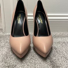 Brand Newnever Been Worn. Does Not Come With The Box, But Comes With The Dust Bag. They Are A Dusty Rose, Beige Color. Luxury Pink Heels For Office, Luxury Pink Heels For The Office, Modern Pink Heels With Almond Toe, Modern Pink Almond Toe Heels, Pink Leather Platform Heels, Blush Leather Heels For Party, Luxury Blush Heels For Formal Occasions, Luxury Pink Heels With Sculpted Heel, Elegant Pink Leather Heels