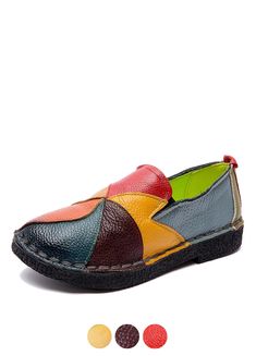 • Upper Material: Genuine Leather• Sole Material: Rubber• Closure Type: Slip-On• Fit: Fits true to size, take your normal size�• Insole Material: Pigskin• Season: Spring/Autumn• Pattern Type: Mixed Colors• Toe Shape: Pointed Toe• Item # 9049520• Width Options: B - Medium• Import Product• Shipping Worldwide Multicolor Shoes, Summer Flats, Leather Moccasins, Casual Flats, Rubber Heels, Ethnic Fashion, Brunei, Loafers For Women, Haiti