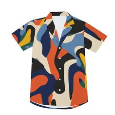 • Abstract Shirt Men: Embrace a bold look with this abstract shirt featuring a unique multicolor pattern print.• 80s Style Shirt: This 80s style shirt is perfect for adding a retro flair to your wardrobe.• 90s Style Shirt: Capture the essence of the 90s with this stylish shirt, ideal for vintage fashion lovers.• Abstract Opt Art Shirt: Stand out with this eye-catching abstract opt art shirt, designed for those who love vibrant and artistic prints.Crafted from 95% polyester and 5% spandex, this s Relaxed Fit Multicolor Patterned Shirt, Summer Multicolor Collared T-shirt, Summer Shirt With Multicolor Print And Colorful Pattern, Trendy Short Sleeve Shirt With Multicolor Print, Multicolor Abstract Print Casual T-shirt, Trendy Multicolor Print Short Sleeve Shirt, Relaxed Fit Multicolor Shirt With Abstract Print, Trendy Multicolor Short Sleeve Camp Shirt, Casual Shirt With Colorful Pattern And Relaxed Fit