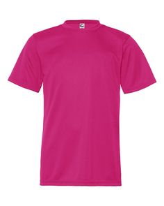 Youth 100% Poly Performance Short-Sleeve T-Shirt - HOT PINK - S | C2 Sport Poly Performance Youth S/S Top in Hot Pink Size Small | Polyester Hot Pink Shirt, King Fashion, Blank Apparel, Columbia Blue, Sport Performance, Fabric Collars, Pink Tshirt, Athletic Fashion, Columbia Sportswear