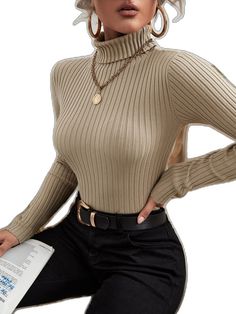 Winter Women Sweater, Winter Mode Outfits, Stripped Tops, Sweater Turtleneck, Women Sweaters Winter, Cashmere Sweater Women, Solid Sweaters, Winter Pullover, Knitted Tops