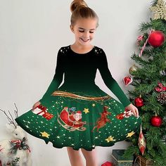 Season:Winter,Fall; Fabric:Polyester; Sleeve Length:Long Sleeve; Dress Length:Above Knee; Look After Me:Machine wash; Gender:Girls'; Style:Casual,Cute,Beautiful; Elasticity:Micro-elastic; Occasion:Sports  Outdoor,Vacation,Holiday,Daily; Kids Apparel:Snowflake Dress,Dress,Christmas Dress; Age Group:Kids; Fit Type:Regular Fit; Dresses Type:A Line Dress,Casual Dress; Pattern:Snowflake,Santa Claus,Snowman; Design:Print; Age:3-12 Years; Listing Date:10/18/2023; Bust:; Length:; Neck:; Sleeve:; Waist:; 3d Santa Claus, Kids Christmas Dress, Snowflake Dress, Simple Homecoming Dresses, Hoodie Sweatshirt Dress, Snowman Snowflake, Womens Basic Tops, Snowman Design, Outdoor Vacation