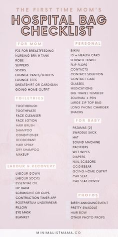 the best time moms hospital bag checklist