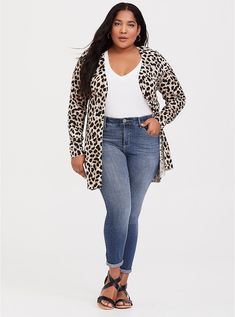 Leopard Longline Boyfriend Cardigan, LEOPARD Deleted Pins, Plus Size Cardigan, Black Knit Cardigan, Leopard Cardigan, Basic Cardigan, Boyfriend Cardigan, Plus Size Cardigans, Drape Cardigan, A Boyfriend