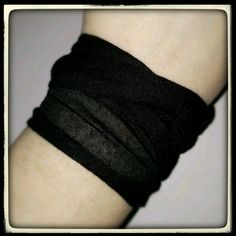 Black- Lightweight Stretchy Headband Headwrap Anklet Cuff Wrist Wrap Bracelet. New With Tags. Black Band Bracelet For Party, Black Band Bracelets For Party, Black Wristband Bracelet For Festival, Adjustable Black Band Bracelet, Black Band Cuff Bracelet As A Gift, Black Band Cuff Bracelet For Gifts, Adjustable Black Cuff Bracelet, Trendy Black Band Bracelets, Handmade Black Band Bracelet