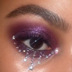 Instagram Makeup Looks, Mekap Mata, Rhinestone Makeup, Rave Makeup