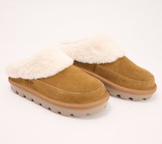 For days spent padding around the house or a quiet morning sipping coffee on the patio, these soft and fluffy suede slippers are the perfect complement to a cozy pair of pajamas topped with a robe. From Koolaburra by UGG.    Original item is A611977. This product may be a customer return, vendor sample, or on-air display and is not in its originally manufactured condition. It may not be new. In some instances, these items are repackaged by QVC. Quiet Morning, Sipping Coffee, Koolaburra By Ugg, Suede Slippers, Women's Slippers, Sleepwear & Loungewear, Pajama Top, Womens Slippers, The House