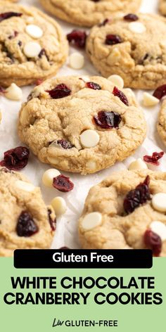 gluten free white chocolate cranberry cookies