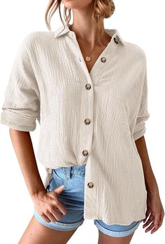 Women's Button Down Shirt. Fall Pullover, Womens Blouses, Women's Button Down Shirt, Long Sleeve Button Up Shirt, Oversized Long Sleeve, Shirts For Women, Button Up Shirt, Button Down Shirts, Button Downs