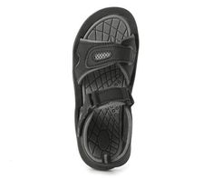 Give your child convenient comfort in a shoe for on-the-go play. These black sandals feature two-strap hook-and loop closures for a secure fit. They provide open, breathable comfort for hot days, while allowing for a lot of fun in the sun. Black Slide Sport Sandals For Outdoor Activities, Casual Durable Black Sandals, Black Durable Open Toe Sport Sandals, Durable Black Open Toe Sport Sandals, Durable Black Open Toe Sandals, Sporty Durable Black Sandals, Durable Black Sporty Sandals, Non-slip Black Sandals For Outdoor, Black Slip-resistant Sandals For Outdoor Activities