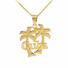 Solid 10k Gold Cuba Palm Tree Pendant Charm Necklace Item No.: M109 Metal Type: 10k Solid Gold (Also Available In 14k Solid Gold) Metal Color: Yellow Gold.Or White Gold Or Rose Gold Pendant W/Chain Weight: 2.7 - 2.9 Grams (Vary From Chain) Height: 0.97" Width: 0.73" Chain In 16", 18", 20", 22" Brand New. Made In Usa. Please Allow 5-7 Days To Be Shipped. 14k Gold Yellow Polished Necklace, Engraved 14k Yellow Gold Necklace, Engraved Yellow 14k Gold Necklaces, Yellow 14k Gold Engraved Necklace, 14k Gold Yellow Engraved Necklace, Palm Necklace, Shine Jewelry, Palm Tree Pendant, White Gold Pendant Necklace