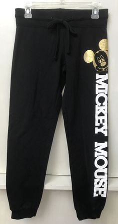 Excellent used condition. Free shipping in the US. Location: SR-68 Black Cotton Pants With Logo Print, White Joggers, Mens Short, Sweatpants, Disney, Pants, Black