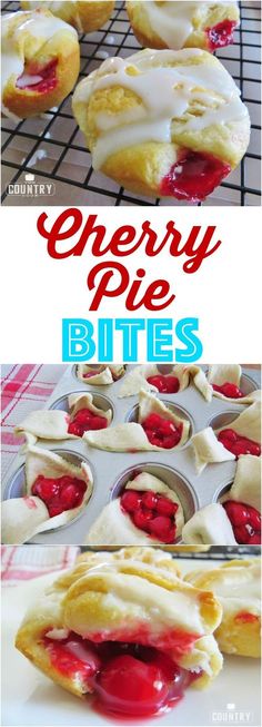 cherry pie bites are ready to be eaten