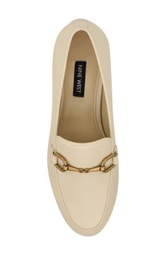 Polished bit hardware enriches the vamp of a sophisticated loafer fashioned with a classic moc toe for timeless appeal. Synthetic upper, lining and sole Imported The Vamp, Bit Loafers, Loafer Women, Loafers Style, The Vamps, Loafers For Women, Nine West, Loafers, Nordstrom