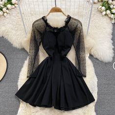 Black A line long sleeve short dress fashion dressFabric: blendedColor: blackSize(cm): S, M, L (1inch=2.54cm)S length 70cm bust 82cm waist 62cmM length 71cm bust 86cm waist 66cmL length 72cm bust 90cm waist 70cm Black Fitted Long Sleeve Mini Dress, Trendy A-line Mini Dress For Fall, Trendy Long Sleeve Black Mini Dress, Trendy Black Long Sleeve Mini Dress, Long Sleeve Mini Dress For Evening In Fall, Black A-line Long Sleeve Dress For Winter, Trendy Long Sleeve Evening Dresses, Black Long Sleeve Knee-length Dress For Winter, Knee-length Black Long Sleeve Winter Dress