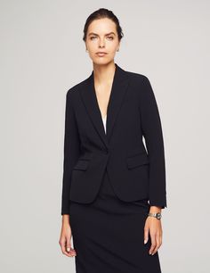 Our Executive Collection was created with the ambitious professional in mind to provide class and convenience for the woman who does it all. This 2-piece suit is the start of your staple wardrobe. Pair with your favorite Anne Klein blouse to finish the look. Jacket Notched collar, single button closure at front, shoulder pads Flap pockets at front and lapel pocket at left chest Hits at Hips, approx: 22.5" in length Lined Skirt Approx. 20" in length Back zipper with hook-and-eye closure On-seam p Professional Single Breasted Skirt Suit For Office, Professional Single Breasted Skirt Suit, Professional Single-breasted Skirt Suit For Office, Tailored Professional Skirt Suit For Career, Tailored Professional Skirt Suit For Business Casual, Professional Tailored Skirt Suit For Business Casual, Tailored Professional Skirt Suit For Office, Notch Lapel Skirt Suit For Business Casual, Tailored Skirt Suit For Career