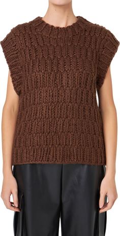 English Factory Chunky Cap Sleeve Sweater | Nordstrom Cap Sleeve Sweater, English Factory, Brown Sweater, Crewneck Sweater, Sleeve Sweater, Cap Sleeve, Crew Neck Sweater, Cap Sleeves, Sweater Top