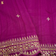 Category - Pure Tussar Silk Saree Khinkhwab brings you an exclusive Khaas-e-khinkhwab range that will make you fall in love with it. Fabric - Pure Tussar Silk Craft -Hand Embroidery Color – Purple Blouse – Plain with border Length – Saree 5.5 meters and Blouse 1 meter Note- There may be slight color variations due to photographic reasons. This is a hand-woven product, and any irregularities in the weaving or pattern should not be considered a defect. These irregularities make every handloom piec Hand Embroidery Saree, Pure Tussar Silk Saree, Gotta Patti, Banarasi Silk Saree, Plain Blouse, Embroidery Saree, Purple Blouse, Tussar Silk Saree, Silk Saree