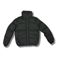 Womens black bubble jacket gift for her A medium weight puffer jacket in a high neck, zipper pockets and a pouch on inside on each side.  Material: 100% Polyester Black Down Puffer Jacket With Zipper Closure, Black Down Puffer Jacket With Zipper, Functional Black Puffer Jacket With Zipper, Black Functional Puffer Jacket With Zipper Closure, Black Functional Puffer Jacket With Zipper, Black Insulated Nylon Puffer Jacket, Black Nylon Puffer Jacket For Winter, Black Insulated Puffer Jacket For Cold Weather, Black Functional Puffer Jacket With Padded Collar