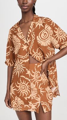 MINKPINK Astrid Shirt | Shopbop Rooftop Dinner, Jungle Boogie, Surface Patterns, Crochet Cover, Crochet Cover Up, Tropical Shirts, Embroidery On Clothes, Print Inspiration, Woman Silhouette