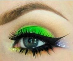 ;) Black And Neon Green Wedding, Black And Neon Green Makeup, Neon Green And Black Outfit, Sneaking Out, Neon Green Wedding, Neon Green Makeup, Emo Scene Makeup, Neon Green Outfits, Black Makeup Looks