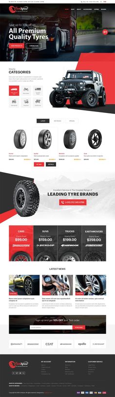 Cool Tyres: Best Automotive Wheels & Tires Shop eCommerce Cs-cart Theme for $45 at Bugtreat.com Cool Tyres is an exclusive automotive (Car & Bike) wheels & tires store cs-cart website template from Bugtreat Technologies who customize theme based on your business requirements. To download this theme or any other business needs, feel free to contact support@bugtreat.com Automotive web design #SpringHive Automotive Website Design Inspiration, Garage Website Design, Website Templates Design, Tire Shop Design, Car Service Website Design, Car Website Design Inspiration, Car Service Website, Service Based Website Design, Automotive Website Design