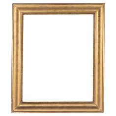 an old gold frame on a white background