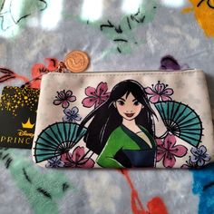 Awesome Disney Mulan Cosmetic Bag. It Has A Large Zipper Compartment That Will Hold A Lot Of Stuff Disney Rectangular Bags For Disney Fan Events, Green Disney Style Bags For Daily Use, Disney Character Print Bags For Disney Trips, Disney Mulan, Disney Bags, Disney Bag, Green Cream, Art Journal Inspiration, Mulan