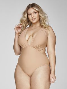 Plus Size Jayla Cutout One-Piece Swimsuit - Garnerstyle x FTF | Fashion to Figure Garner Style, 80 Fashion, 70 Fashion, Swimsuit Fabric, Plus Swimwear, 1 Piece Swimsuit, Fashion To Figure, Monokini Swimsuits, Plus Size Swimsuits