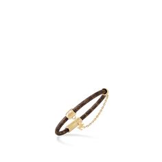 LOUIS VUITTON® - Chain It Bracelet - Brown Luxury Bangle Bracelet With Adjustable Chain, Timeless Brown Bracelet Strap Jewelry, Timeless Brown Jewelry With Bracelet Strap, Elegant Brown Jewelry For Everyday Luxury, Designer Bracelets With Adjustable Chain For Gifts, Designer Bracelet With Adjustable Chain For Gifts, Elegant Brown Jubilee Bracelet, Luxury Gold Bracelet With Adjustable Chain, Luxury Brown Bangle Bracelet