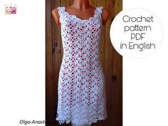 a crochet pattern for a dress in english, with the words crochet written below it