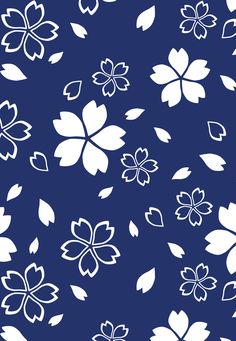 white flowers on a blue background