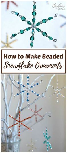 how to make beaded snowflake ornaments