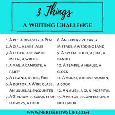 the 3 things a writing challenge has been designed to help students learn how to write