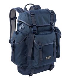 a blue backpack with straps on it