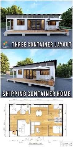 Shipping container home Container Cabin, Shipping Container House Plans, Shipping Container Home, Container Buildings, Front Porch Ideas Curb Appeal, Container House Plans, Casa Container