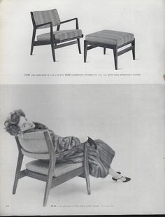 two pictures of chairs and a child laying on the floor