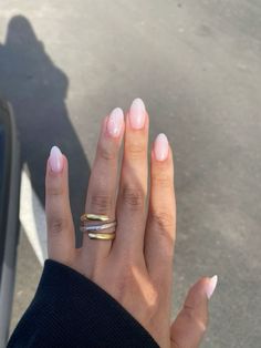 Tips And Dip Nails, Pink Gradient Nails, Milky Nails, Neutral Nails, Girls Nails, Elegant Nails, Classy Nails, Pretty Acrylic Nails, Chic Nails