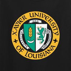 a black t - shirt with the university of louisiana seal on it