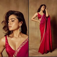 Red Satin Saree, Traditional Photoshoot, Reception Outfits, Clothes Embroidery, Lace Blouses, Modern Saree