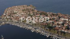 Bird's-eye view of the ancient city of Sozopol, near the city of Burgas Stock Footage #AD ,#view#ancient#eye#Bird