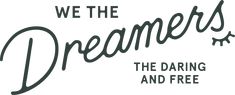 we the dreamings logo with black and white lettering