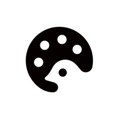 a black and white image of a yin - yang symbol, with dots on it