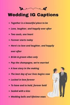 wedding ig captions for the bride and groom