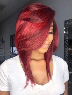 Crochet Wavy Hair, Bob Hairstyles For Black Women, Feathered Bob, Graduated Bob Haircuts, Red Bob, Best Bobs, Hair Adviser, Medium Bob Hairstyles, Choppy Bob Hairstyles