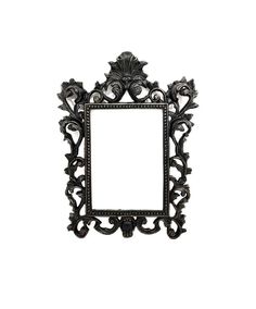 an ornate black frame on a white background