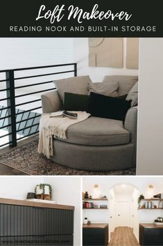 the loft makeover reading nook and built - in storage