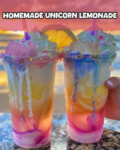 Unicorn Lemonade, Drinks Nonalcoholic, Fun Drink Recipe, Squeezed Lemon, Candy Drinks