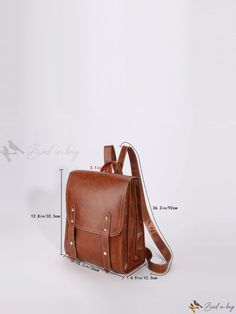 Bird in Bag - Vintage Flap Backpack Perfect for Working Women Trendy Rectangular Backpack With Hasp Closure, Trendy Travel Backpack With Hasp Closure, Casual School Backpack With Hasp Closure, Satchel Backpack With Hasp Closure For Daily Use, Leather School Backpack With Hasp Closure, Brown Softback School Bag, Rectangular School Backpack With Hasp Closure, School Backpack With Hasp Closure, Brown Back To School Bag With Adjustable Strap